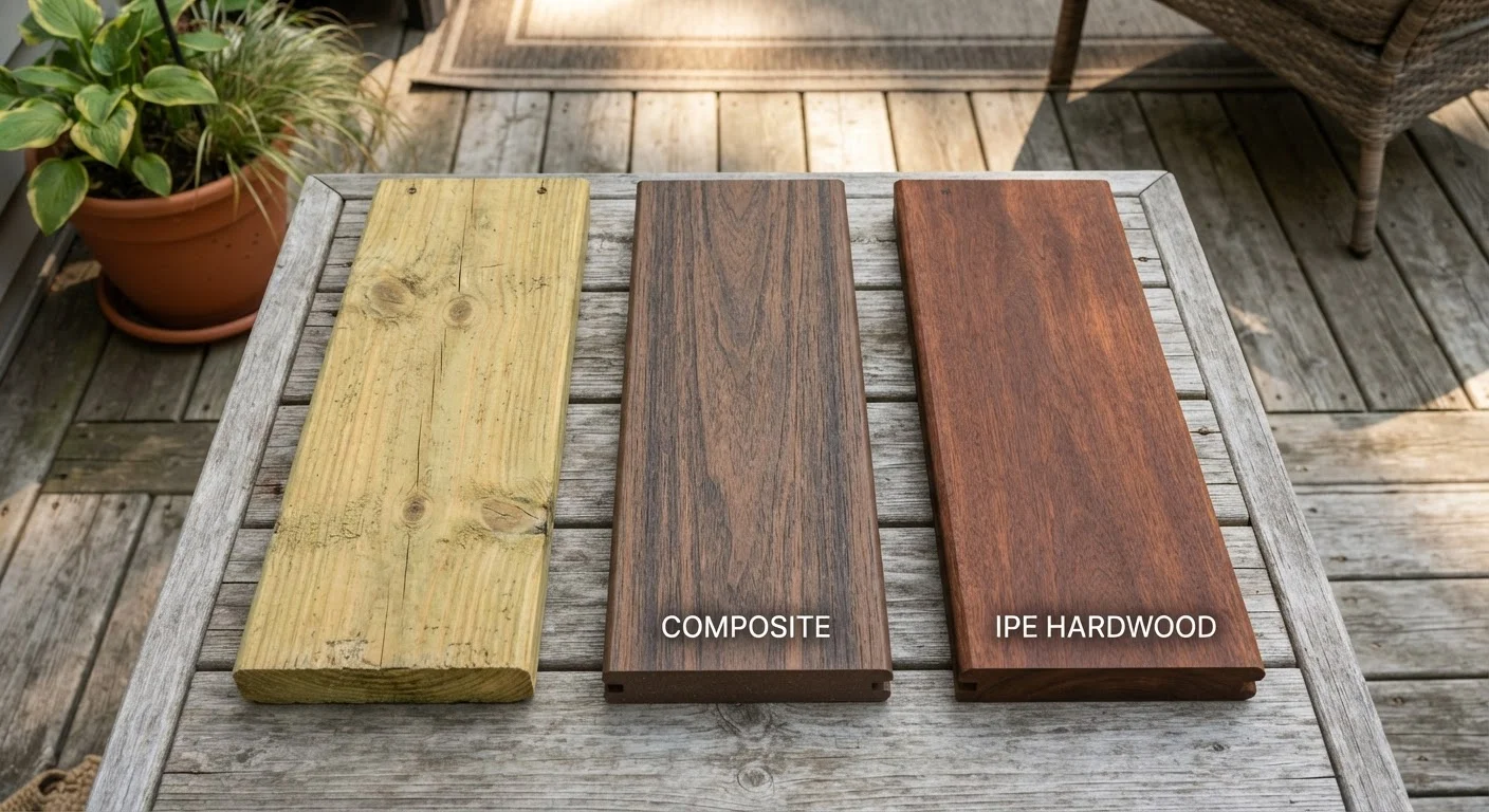 Deck Materials Compared: Pressure-Treated Lumber, Composite, and Hardwood